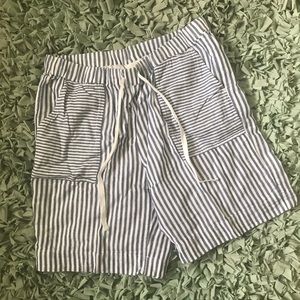 J. Jill - Blue and White Stripped Linen Shorts